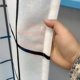 Wzór Kratki Zasłona Z Woalu Zasłona Na Wymiar Zasłony Do Salonu Sypialni
