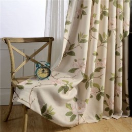 Zasłona American Rural Curtain Wykonana Na Wymiar, Świeże Kwiaty, Nadruk, Ekologiczna, Bawełniana Tkanina Ochronna