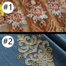 Zasłona Chenille Na Wymiar, Europejska, Haftowana, Kwiatowa, Dekoracja Okna