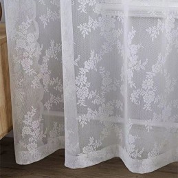 Nowoczesna Firanka Tiulowa Wykonana Na Wymiar, Firanka Z Kwiatowym Woalem, Przezroczysta Do Salonu