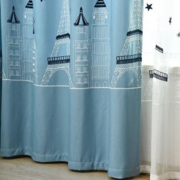 Zasłony Okienne W Stylu Nordyckim Z Haftowanym Zamkiem Do Salonu I Sypialni