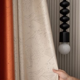 Geometryczne Żakardowe Zasłony Zaciemniające Do Salonu