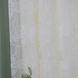 Białe Przezroczyste Zasłony Okienne, Roślinne Zasłony Woalowe Do Salonu, Sypialni