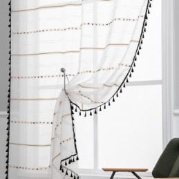 Zasłony Nordic Sheer Pattern W Paski, Półwoal