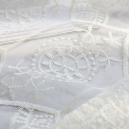 Prosta, Prześwitująca Zasłona, Wykonana Na Wymiar, Biała, Do Salonu, Haftowana