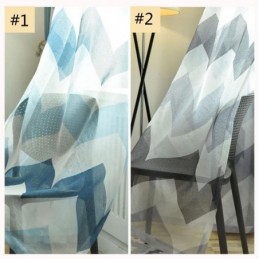 Nordic Simple Sheer Curtain Zasłona Na Wymiar Falisty Wzór Drukowany Salon
