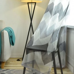 Nordic Simple Sheer Curtain Zasłona Na Wymiar Falisty Wzór Drukowany Salon