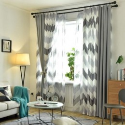 Nordic Simple Sheer Curtain Zasłona Na Wymiar Falisty Wzór Drukowany Salon