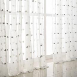 Zasłona Z Haftem Gwiazdowym, Wykonana Na Wymiar, Panel Zasłonowy, Salon, Sypialnia, Drzwi Szklane, Okno