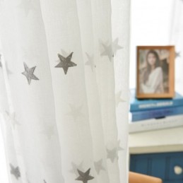 Zasłona Z Haftem Gwiazdowym, Wykonana Na Wymiar, Panel Zasłonowy, Salon, Sypialnia, Drzwi Szklane, Okno