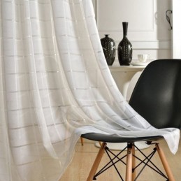 Geometryczna Żakardowa Zasłona Z Prześwitującymi Krawędziami, Wykonana Na Wymiar, Luksusowa Tiulowa Zasłona Do Salonu I Sypialni