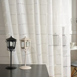 Geometryczna Żakardowa Zasłona Z Prześwitującymi Krawędziami, Wykonana Na Wymiar, Luksusowa Tiulowa Zasłona Do Salonu I Sypialni