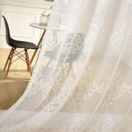 Haftowana Firanka, Firana Na Wymiar, Biała Dekoracja, Dekoracja Okienna, Salon, Sypialnia