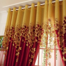 Zasłona American Country Sheer Curtain Wykonana Na Wymiar, Kwiatowa Gałązka, Żakardowa Dekoracja Okienna, Sypialnia
