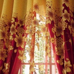 Zasłona American Country Sheer Curtain Wykonana Na Wymiar, Kwiatowa Gałązka, Żakardowa Dekoracja Okienna, Sypialnia