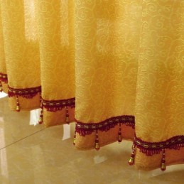 Zasłona American Country Sheer Curtain Wykonana Na Wymiar, Kwiatowa Gałązka, Żakardowa Dekoracja Okienna, Sypialnia