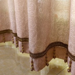 Zasłona Europejska W Stylu Rustykalnym, Firana Na Wymiar, Kwiat, Żakard, Półzaciemniająca, Salon