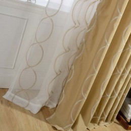 Nowoczesna Oddychająca, Przezroczysta Zasłona Wykonana Na Wymiar, 8 Kształtów, Haft, Salon