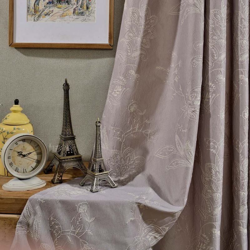 Retro Półzaciemniająca Zasłona Wykonana Na Miarę Zasłona Precyzyjna Żakardowa Salon