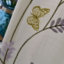Nordic White Półzaciemniające Zasłony Motyl Kwiat Zasłona Wykonana Na Miarę Zasłona Do Salonu