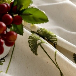 Nowoczesna Zasłona Wykonana Na Wymiar, Zasłona Bawełniana, Lniana, Świeży Haft Liściowy