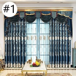 Zasłona Chenille Zasłona Na Wymiar Styl Europejski Haft Kwiatowy