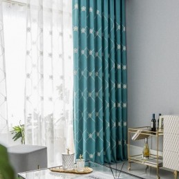 Nowoczesna Zasłona Wykonana Na Wymiar, Bawełniana Krata Diamentowa