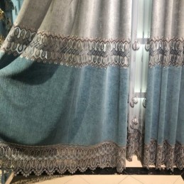 Zasłona Chenille Zasłona Na Wymiar Nowoczesny Haft Salon