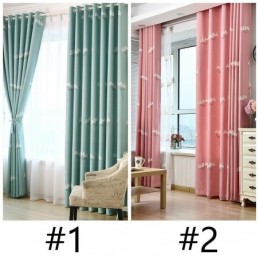 Zasłona Nordic Curtain Wykonana Na Wymiar Minimalistyczny Haft Kwiatowy