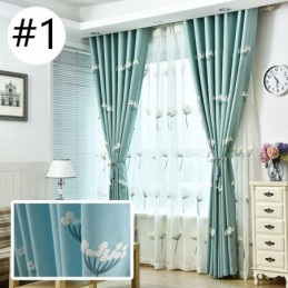 Zasłona Nordic Curtain Wykonana Na Wymiar Minimalistyczny Haft Kwiatowy