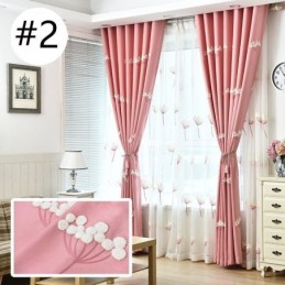 Zasłona Nordic Curtain Wykonana Na Wymiar Minimalistyczny Haft Kwiatowy