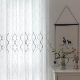 Nowoczesna Prosta Przezroczysta Zasłona Wykonana Na Wymiar, Geometria, Żakard, Salon, Gabinet, Tkanina