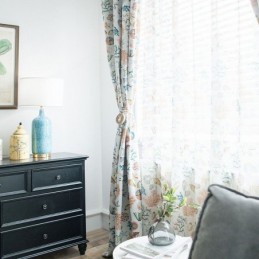 Amerykańska Zasłona Z Kreskówki Sheer Curtain Made To Measure, Nadrukowana Na Muszli Rozgwiazdy, Sypialnia, Pokój Dziecięcy