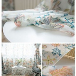 Amerykańska Zasłona Z Kreskówki Sheer Curtain Made To Measure, Nadrukowana Na Muszli Rozgwiazdy, Sypialnia, Pokój Dziecięcy