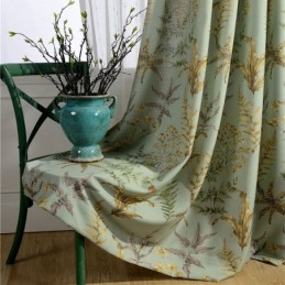 Zasłona American Rural Curtain Wykonana Na Miarę, Z Nadrukiem W Liście Drzew, Ekologiczna, Ochronna, Bawełniana Tkanina