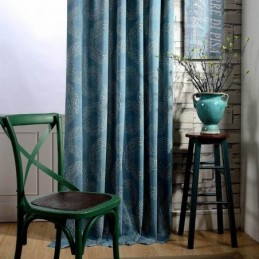 Zasłona American Antique Curtain Made To Measure, Nadruk W Niebieskie Kółka