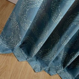 Zasłona American Antique Curtain Made To Measure, Nadruk W Niebieskie Kółka