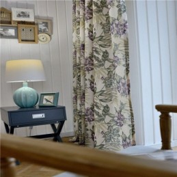 Zasłona American Rural Curtain Made To Measure Fioletowy Kwiat Nadrukowany Tkanina Do Sypialni