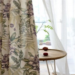 Zasłona American Rural Curtain Made To Measure Fioletowy Kwiat Nadrukowany Tkanina Do Sypialni