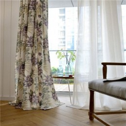 Zasłona American Rural Curtain Made To Measure Fioletowy Kwiat Nadrukowany Tkanina Do Sypialni