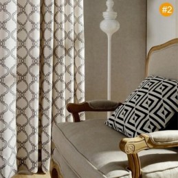 Nordic Simple Zasłona Zasłona Na Wymiar Geometryczny Nadruk Środowisko Ochronna Tkanina Bawełniana