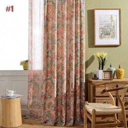 Zasłona American Antique Curtain Made To Measure, Kontrastowa, Kwiatowa, Z Nadrukiem, Do Sypialni