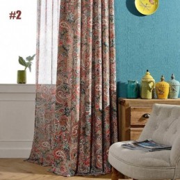 Zasłona American Antique Curtain Made To Measure, Kontrastowa, Kwiatowa, Z Nadrukiem, Do Sypialni