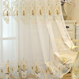 Europa Tiulowe Zasłony Haftowane Przezroczyste Do Salonu Sypialni