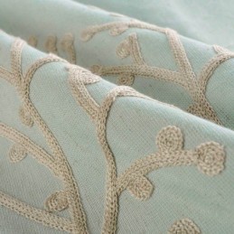 Zasłona American Simple Curtain Wykonana Na Miarę, Zielona, Haftowana, Oddychająca Tkanina