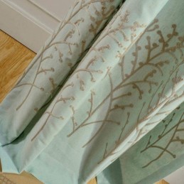 Zasłona American Simple Curtain Wykonana Na Miarę, Zielona, Haftowana, Oddychająca Tkanina