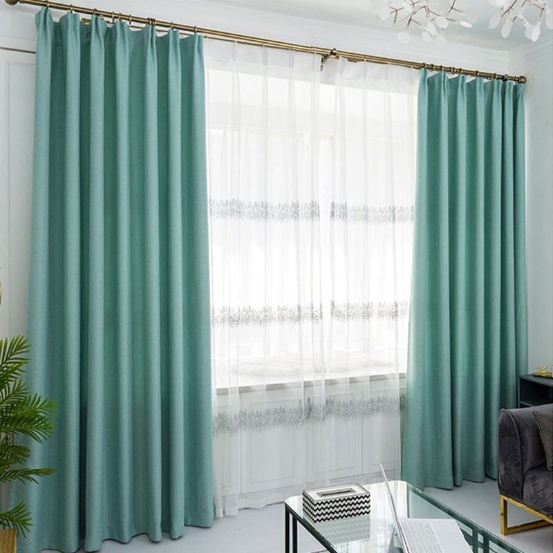 Nordic Plain Curtain Zasłona Wykonana Na Wymiar Tkanina Zaciemniająca Jednolity Kolor Do Sypialni
