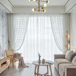 Kwiatowe Tiulowe Firanki, Eleganckie Białe Firanki Z Woalu, Robione Na Wymiar, Rolety Panelowe Do Salonu, Jeden