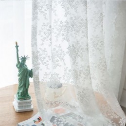 Kwiatowe Tiulowe Firanki, Eleganckie Białe Firanki Z Woalu, Robione Na Wymiar, Rolety Panelowe Do Salonu, Jeden