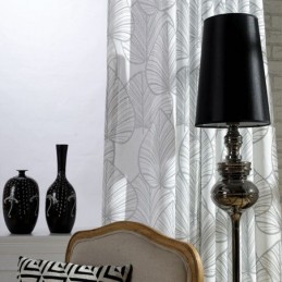 Zasłona Z Nadrukiem W Liście, Wykonana Na Wymiar, Tiulowa, Przezroczysta Do Salonu, Sypialni